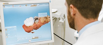 Digital impression system on computer in Whitinsville dental office