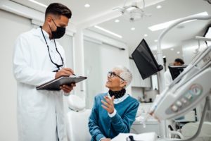 patient visiting her dentist in Whitinsville