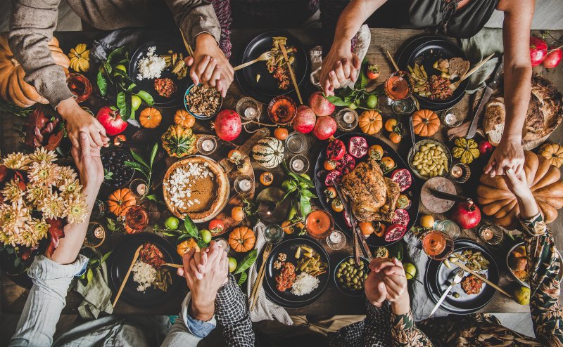 A family showing gratitude during Thanksgiving